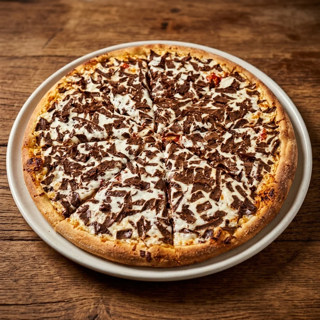 Halal donair pizza at Mondo Pizza, Italian food in downtown Edmonton